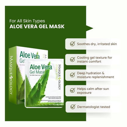 [ Masque Ology ] Aloe Vera Gel Mask(12 pack) | Hydrating & Soothing Sheet Mask