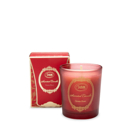 Mini Glass Candle Green Rose