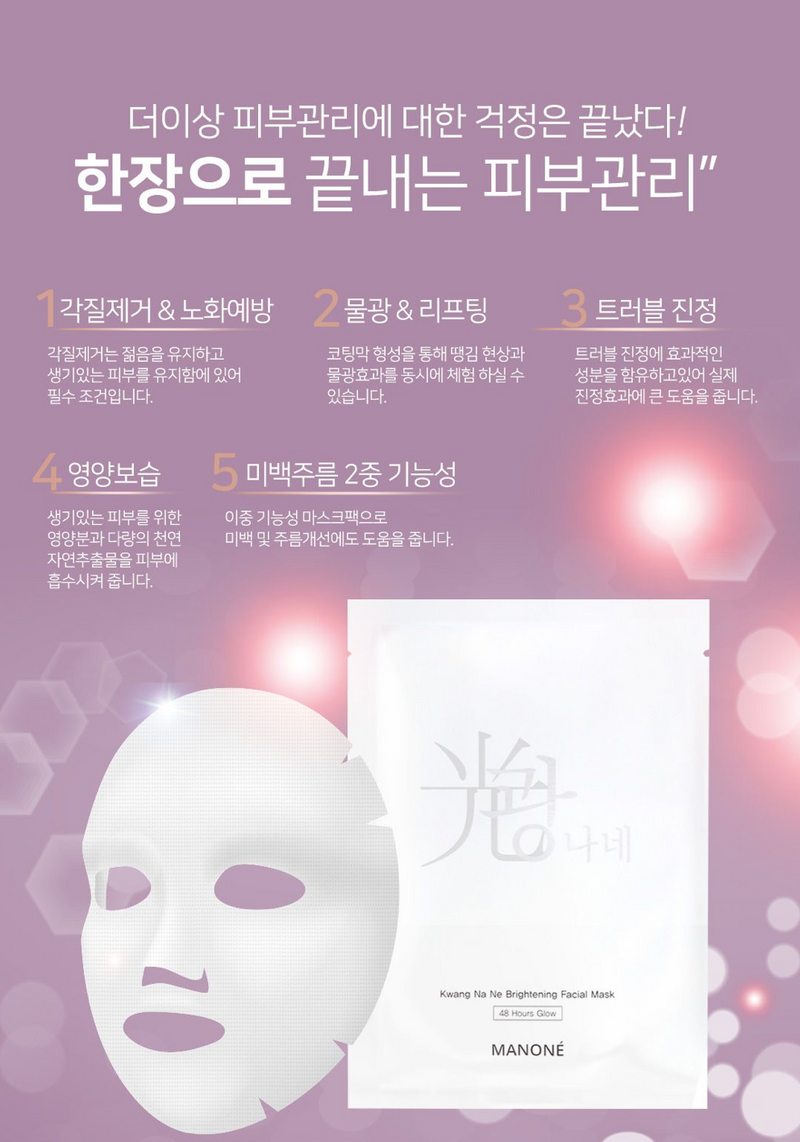 MANONÉ  Gwangnane Radiant Facial Mask for Women and Men 3ea(1box)